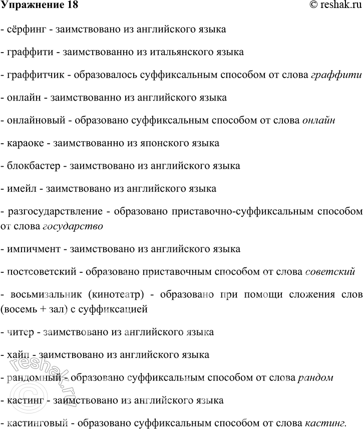 Изображение 18 Прочитайте слова, помещённые в словаре новых слов русского языка. Подумайте, какие из них были заимствованы, а какие образовались из собственных ресурсов русского...